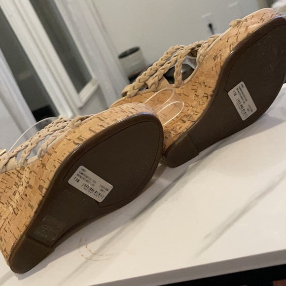 SCHUTZ Nanci nude strappy wedge cork heel SZ 7.5 - Picture 8 of 8